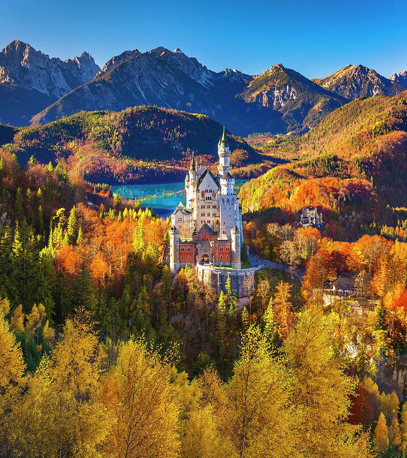 Germany, Bavaria, Swabia, Neuschwanstein Castle And Hohenschwangau ...