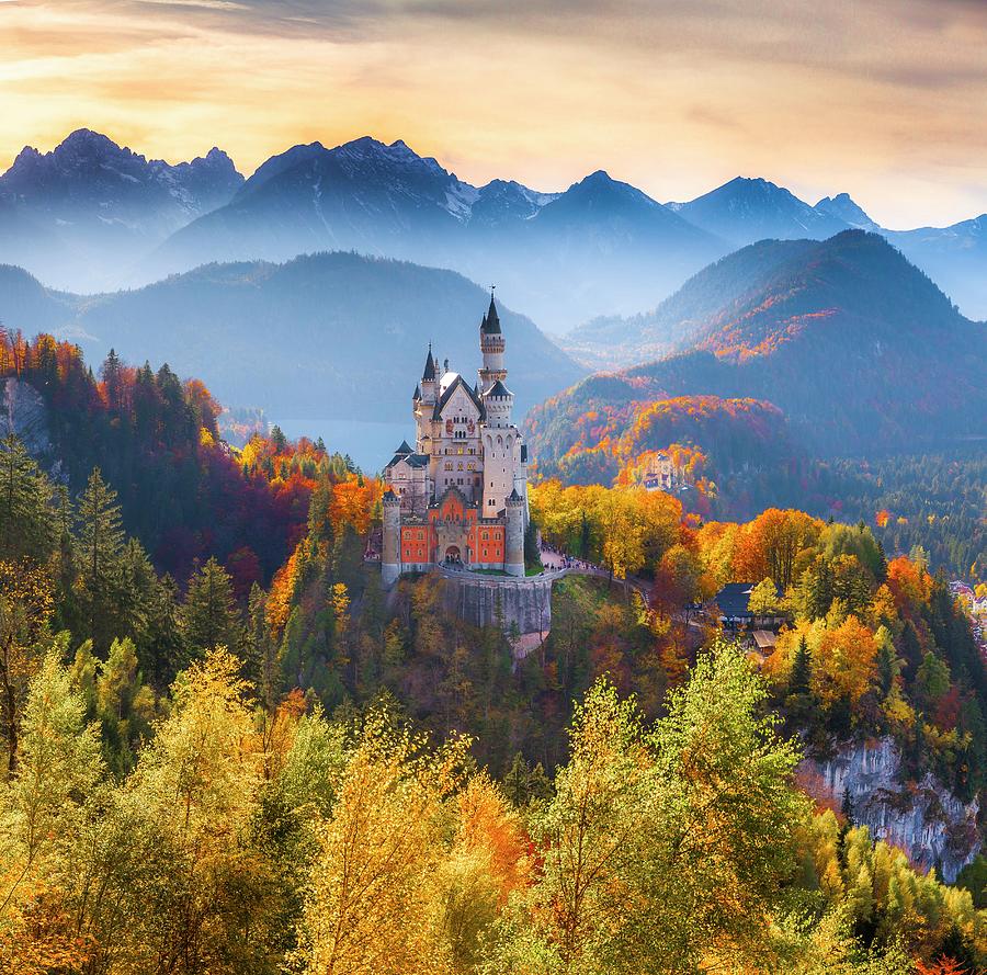 Germany, Bavaria, Swabia, Swabia, Neuschwanstein Castle And ...