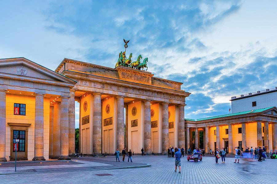 Germany, Berlin, Berlin Mitte, Brandenburg Gate, Brandenburg Gate In Early Evening Light Digital Art by Kav Dadfar