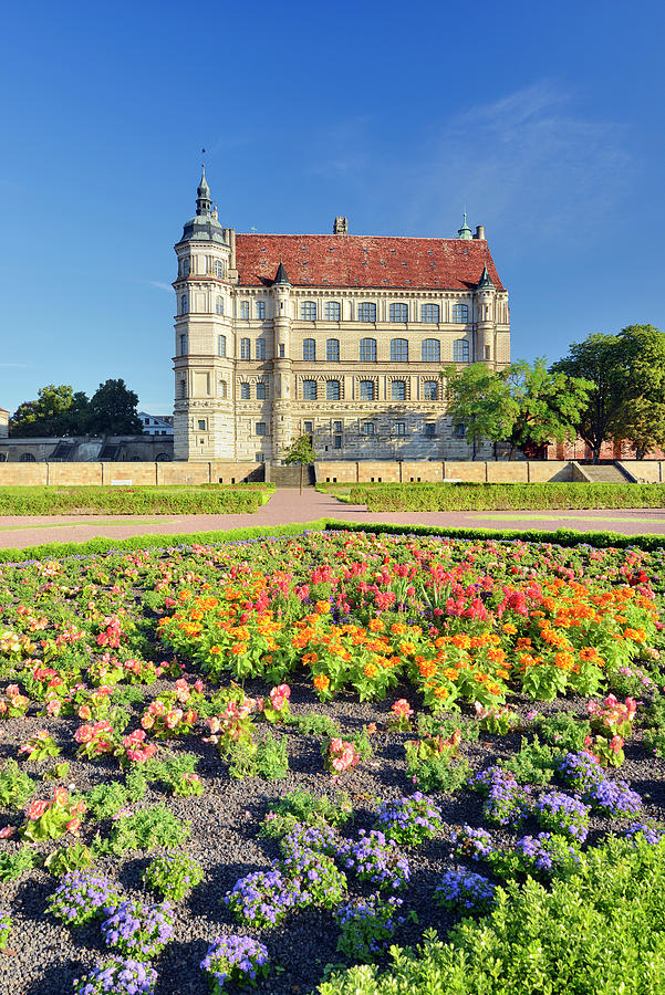 Germany, Mecklenburg-western Pomerania, Gustrow, Rostock District, Schloss Gustrow And Gardens. Digital Art by Francesco Carovillano