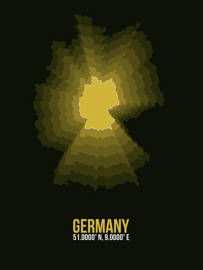 Munich Movie Digital Art - Germany Radiant Map 3 by Naxart Studio