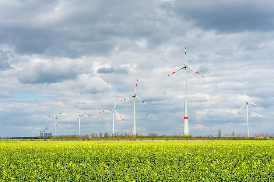 Germany, Saxony, Wind Turbine In Wind Photograph by Westend61