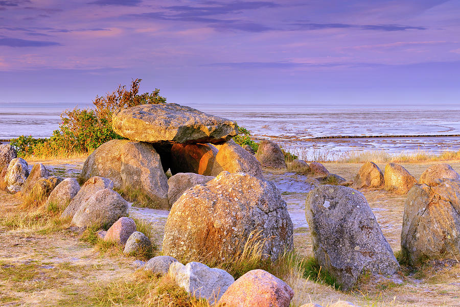 Germany, Schleswig-holstein, Nordfriesland, Sylt Island, Harhoog Megalithic Grave (dolmen) In Keitum. Digital Art by Francesco Carovillano