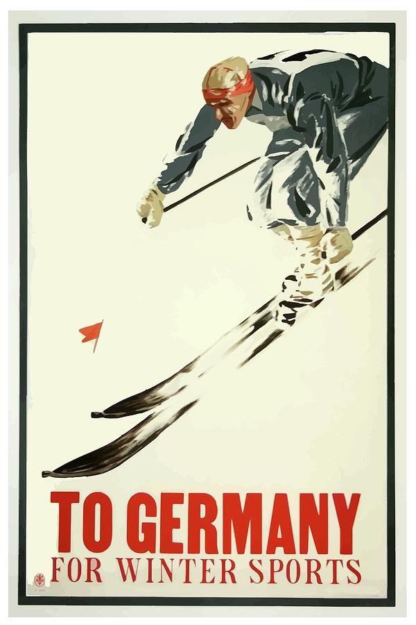 Germany Vintage Winter Sports Poster Mixed Media by Movie Poster Prints