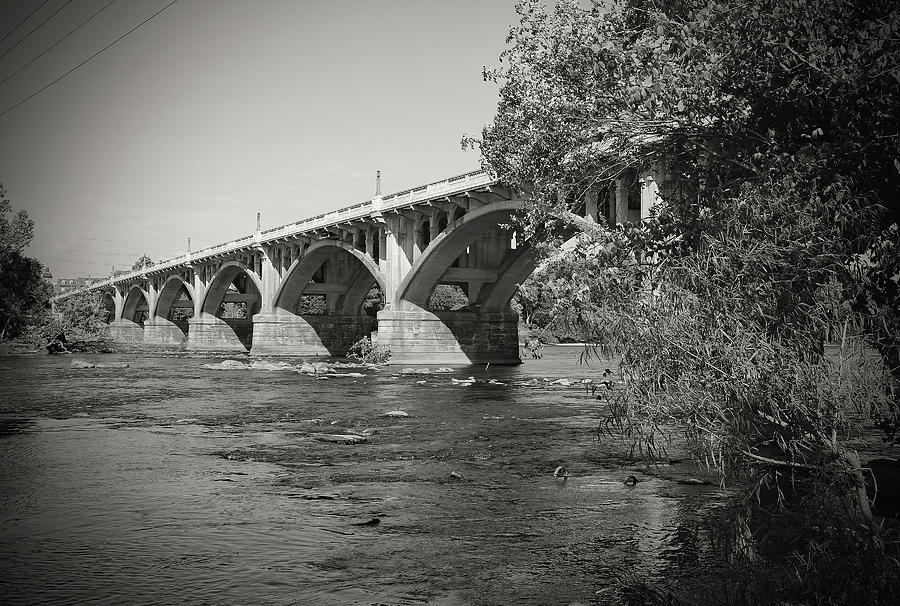 Gervais Street Bridge 2014 B W 1 Photograph by Joseph C Hinson