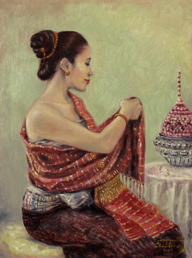Getting Ready  Painting by Sompaseuth Chounlamany