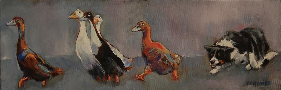 Getting Your Ducks In A Row Painting by Jean Cormier