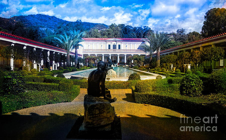 Getty Villa Wide Exterior View  Photograph by Chuck Kuhn