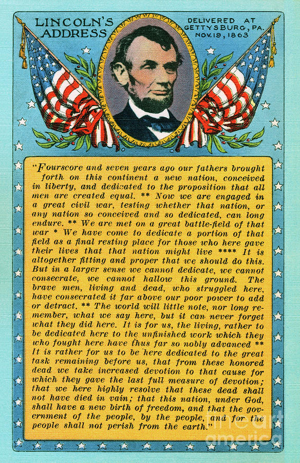 Gettysburg Address by Abraham Lincoln Photograph by Mark Miller