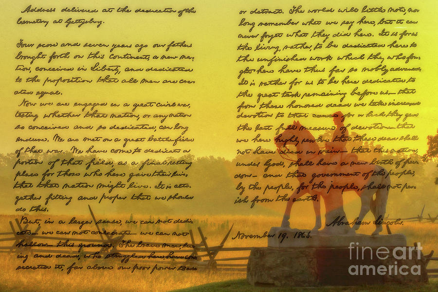 Gettysburg Address Eighth Pennsylvania Cavalry Digital Art by Randy Steele