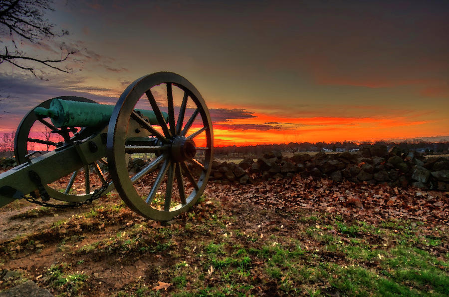 Gettysburg Battlefield Sunrise Painting Digital Art By Craig Fildes