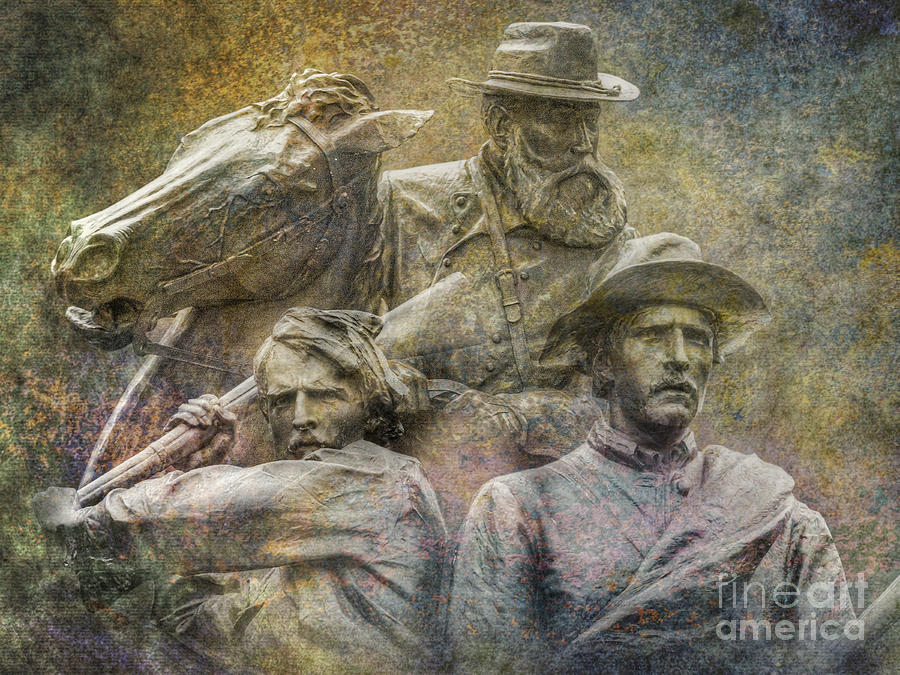 Gettysburg National Park Digital Art - Gettysburg Longstreet North Carolina Monuments by Randy Steele