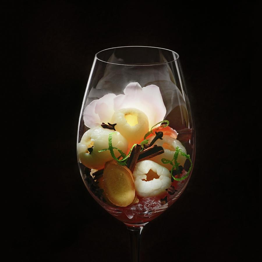 Gewrztraminer Wine Flavours In Wine Glass Photograph by The Food Union