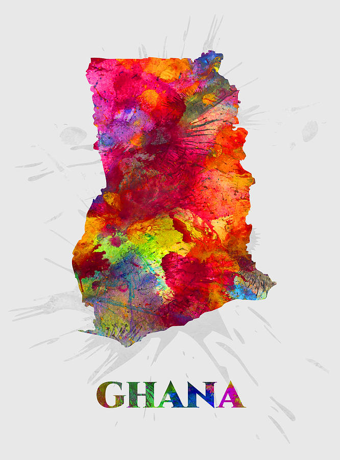 Ghana Map Artist Singh Mixed Media By Artguru Official Maps 8355