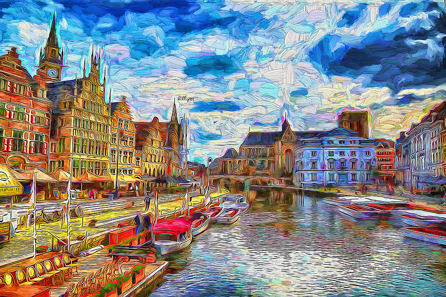 Ghent Belgium Painting by Nenad Vasic
