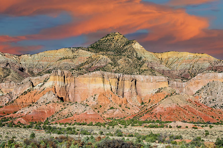 Nature Photograph - Ghost Ranch Mountain Pastels  by Kathleen Bishop