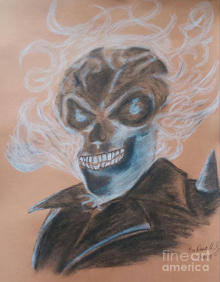 Ghost Rider Drawing - Ghost Rider by Dana Wildy