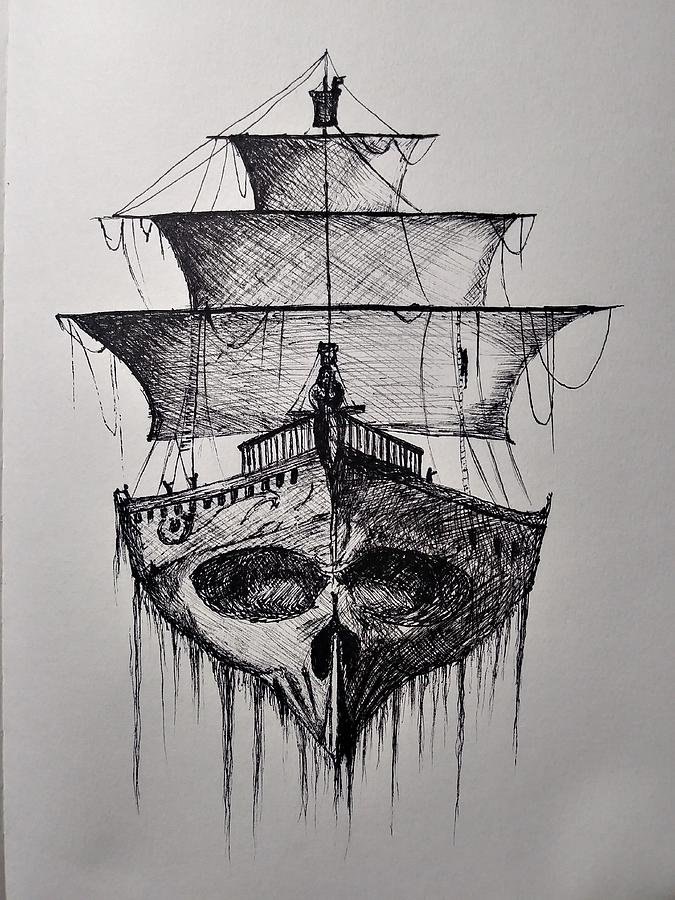 drawing of ghost ship