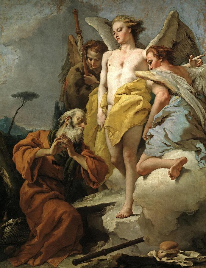 Giambattista Tiepolo / Abraham and the Three Angels, ca. 1770, Italian School. Painting by Giambattista Tiepolo -1696-1770-
