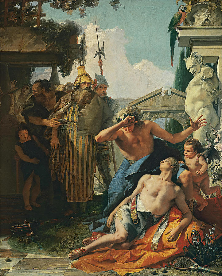 Giovanni Battista Tiepolo Painting - Giambattista Tiepolo -Venice, 1696-Madrid, 1770-. The Death of Hyacinthus -ca. 1752 - 1753-. Oil ... by Giambattista Tiepolo -1696-1770-
