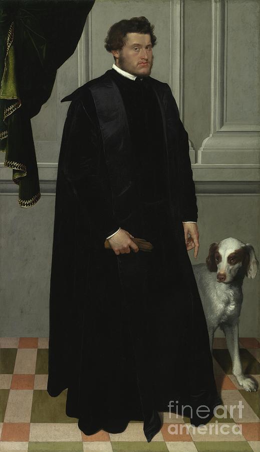 Dog Painting - Gian Lodovico Madruzzo, 1551-52 by Giovanni Battista Moroni