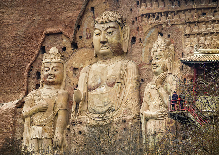 Giant Buddha Maijishan Grottoes Tianshui Gansu China Photograph by Adam Rainoff