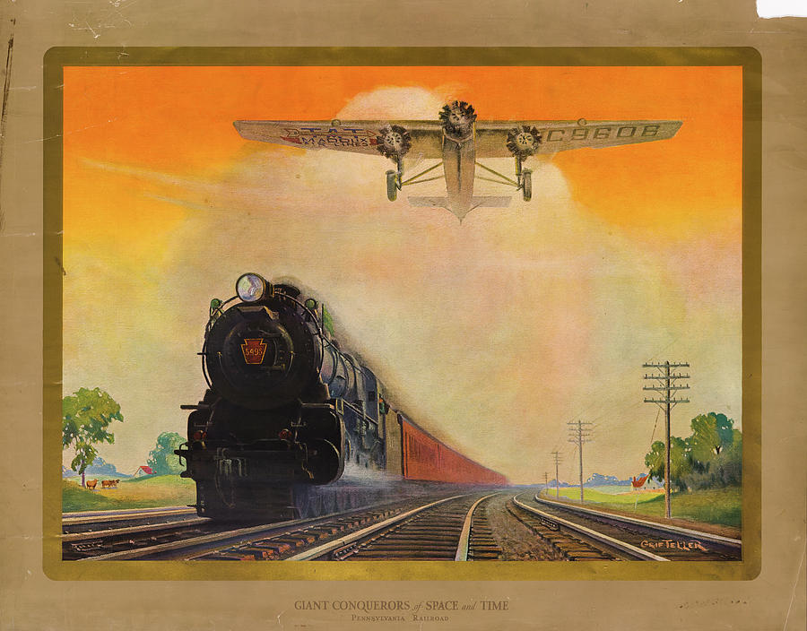 Train Digital Art - Giant Conquerers Of Space And Time Pennsylvania Railroad by Print Collection