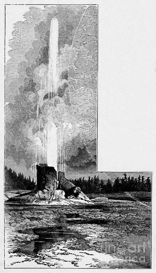 Giant Geyser Drawing by Print Collector