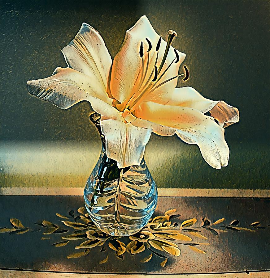 Giant Lilly in Crystal Vase by Sarah Hanley Giant Lilly in Crystal Vase by Sarah Hanley