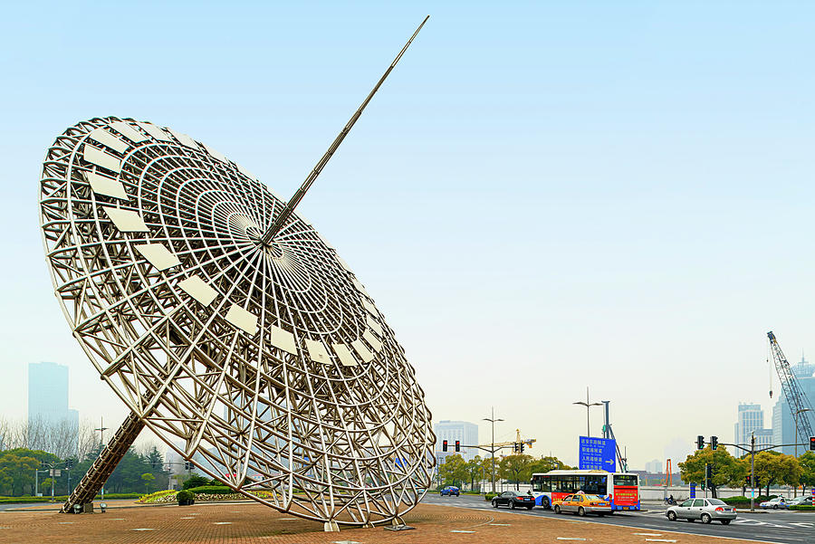 Giant Sundial, Shanghai, China Digital Art by Claudio Cassaro