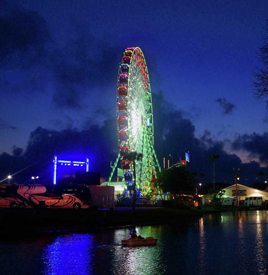 Giant wheel and lake Photograph by David Lee Thompson