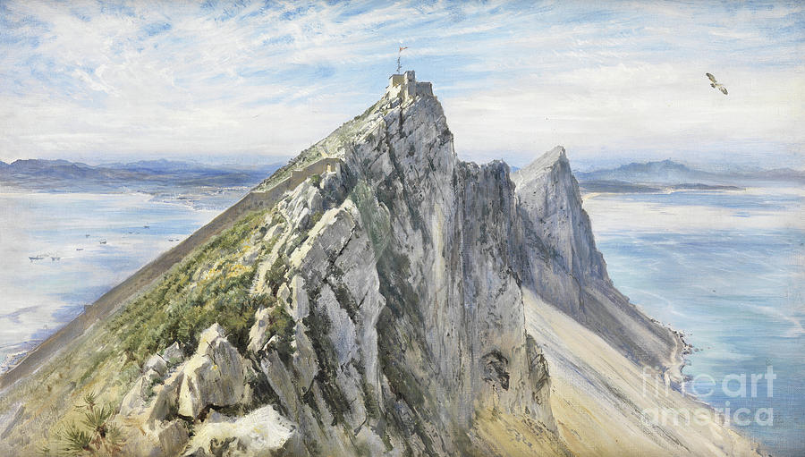 Gibraltar, from the Spanish Shore  Painting by Keeley Halswelle
