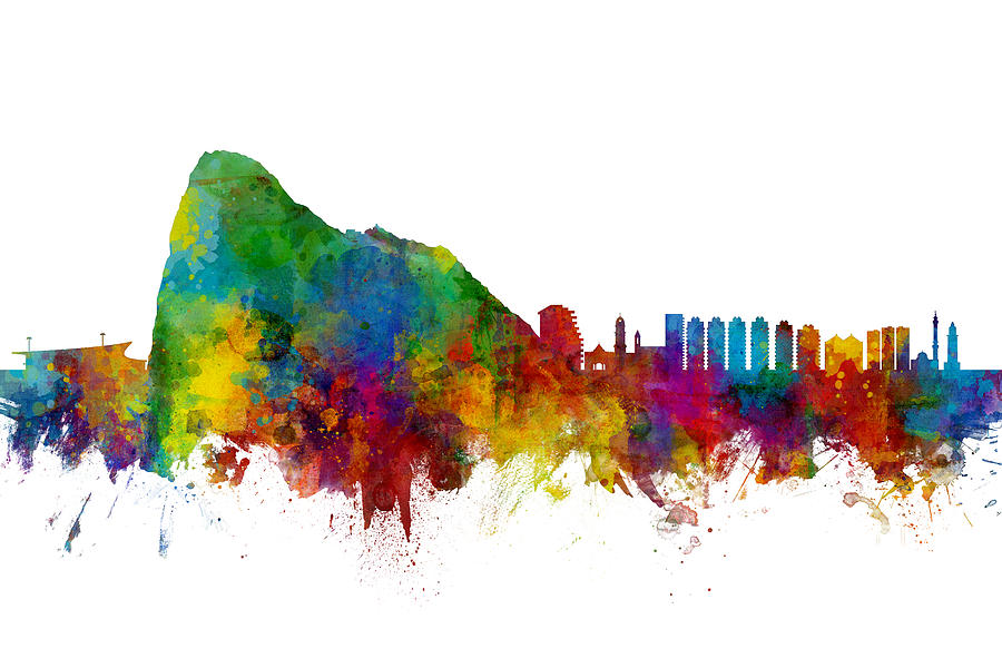 Gibraltar Skyline Digital Art by Michael Tompsett