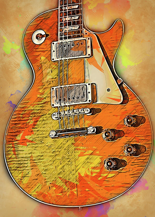 Gibson Guitar - 03 Painting by AM FineArtPrints