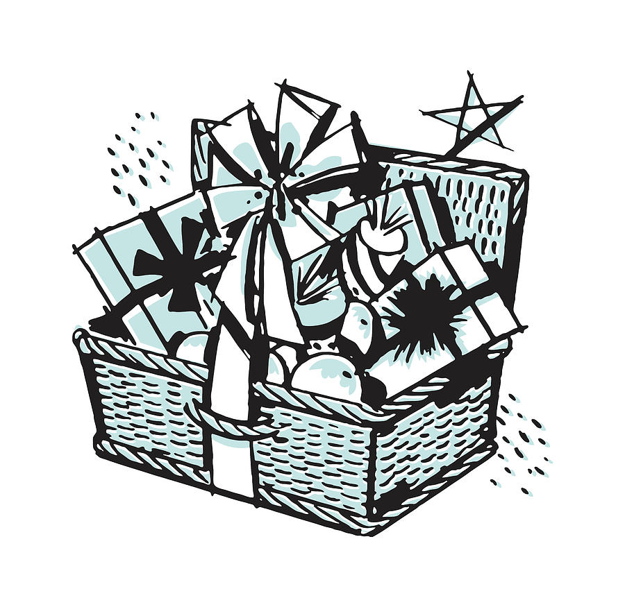 Christmas Drawing - Gift Basket by CSA Images
