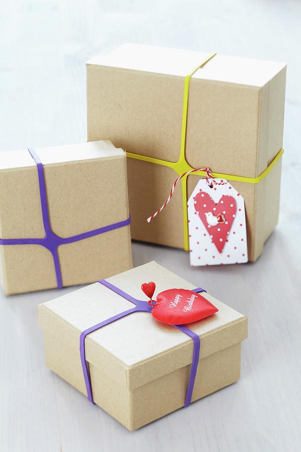Gift Boxes With Rubber Bands Photograph by Franziska Taube