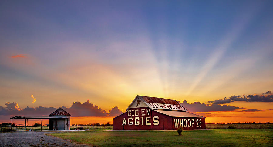 Gig Em Sunset Photograph by Angie Mossburg