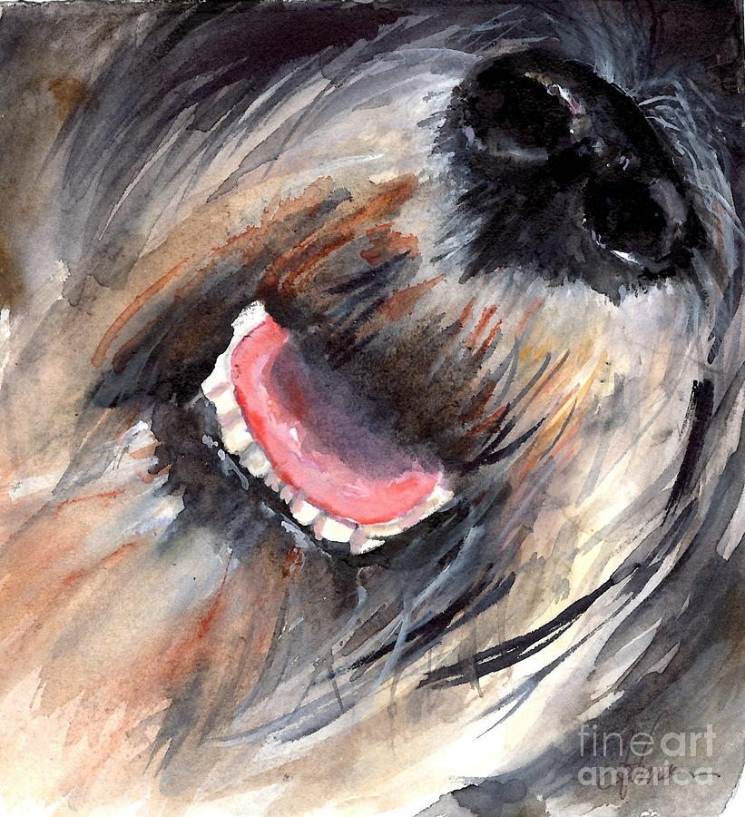 Gilbert the Laughing Dog Painting by Susan Blackaller-Johnson