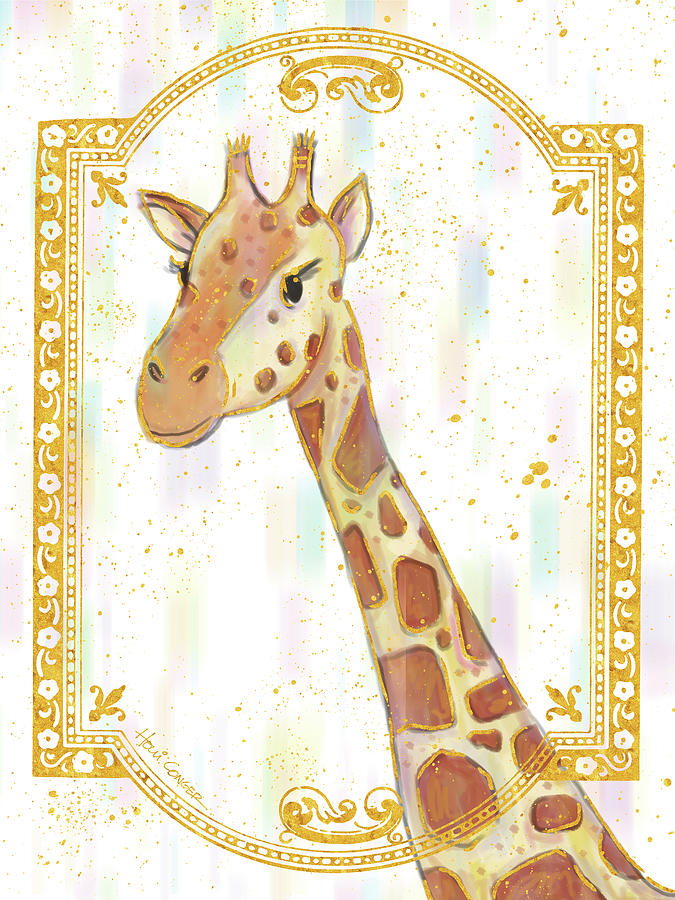 Giraffe Digital Art - Gilded Safari 3 by Holli Conger