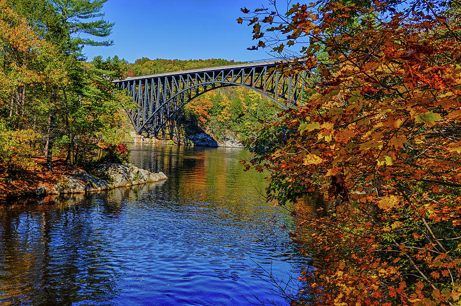 Gill MA French King Bridge Fall Foliage Erving MA fall leaves Photograph by Toby McGuire
