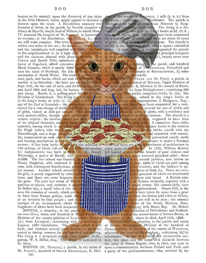 Cat Painting - Ginger Cat Pasta Chef Book Print by Fab Funky