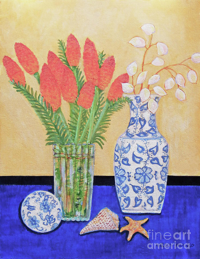 Ginger Flowers Painting by Sharon Nelson-Bianco