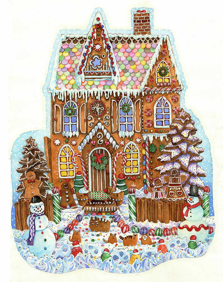 Holiday Painting - Ginger House by Wendy Edelson