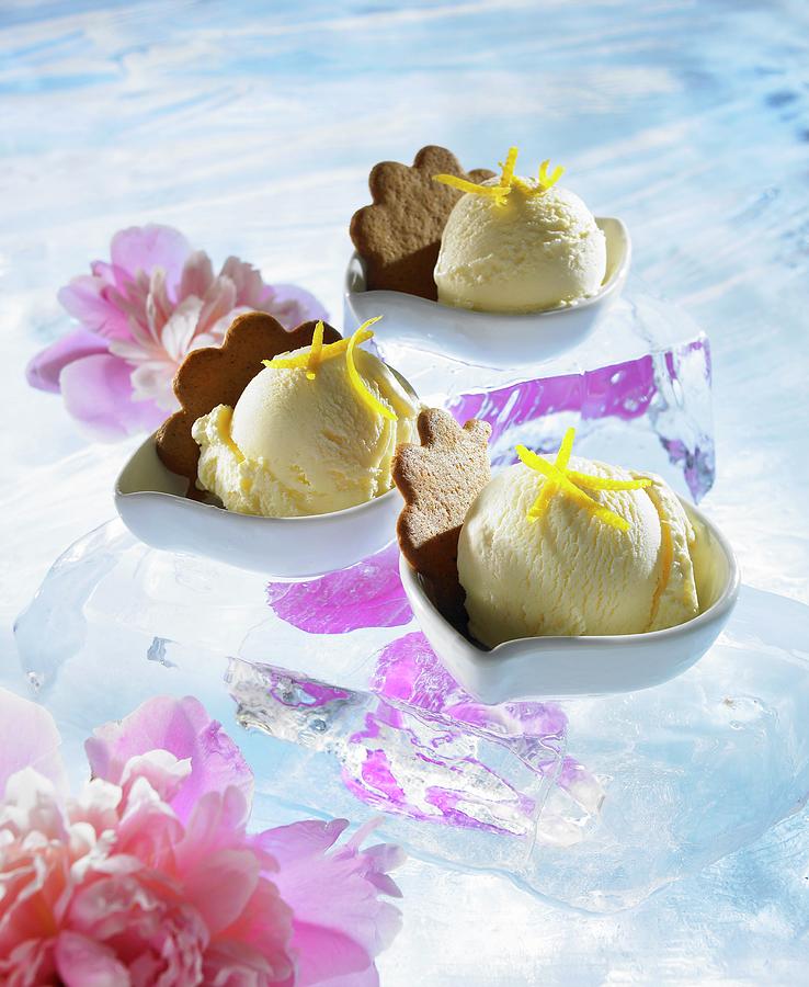 Ginger Ice Cream In Dessert Bowls Photograph by Magdalena & Krzysztof Duklas