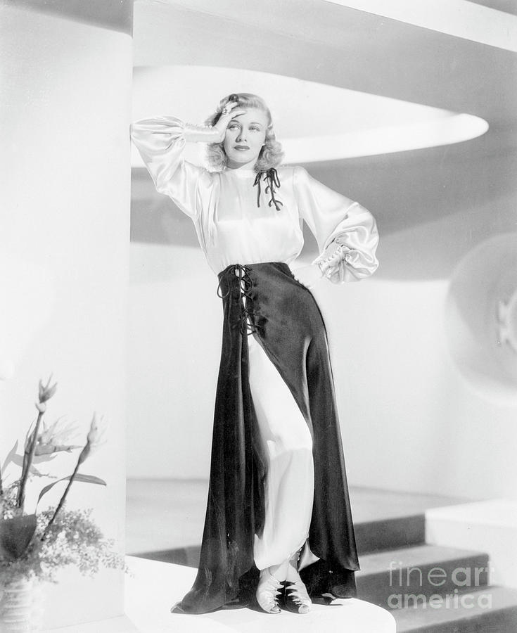 Ginger Rogers Posing In Pajamas Photograph by Bettmann
