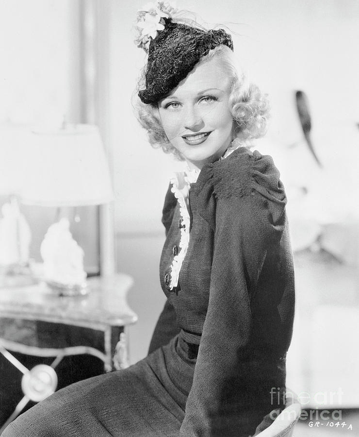 Ginger Rogers Wearing A Black Lace Hat Photograph by Bettmann