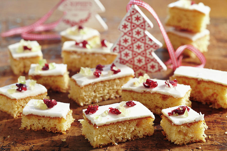 Ginger Slices With Icing And Candied Fruit Photograph by Teubner Foodfoto