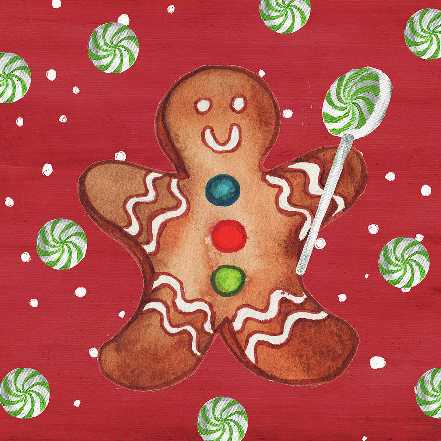 Candy Mixed Media - Gingerbread And Hot Cocoa I by Elizabeth Medley