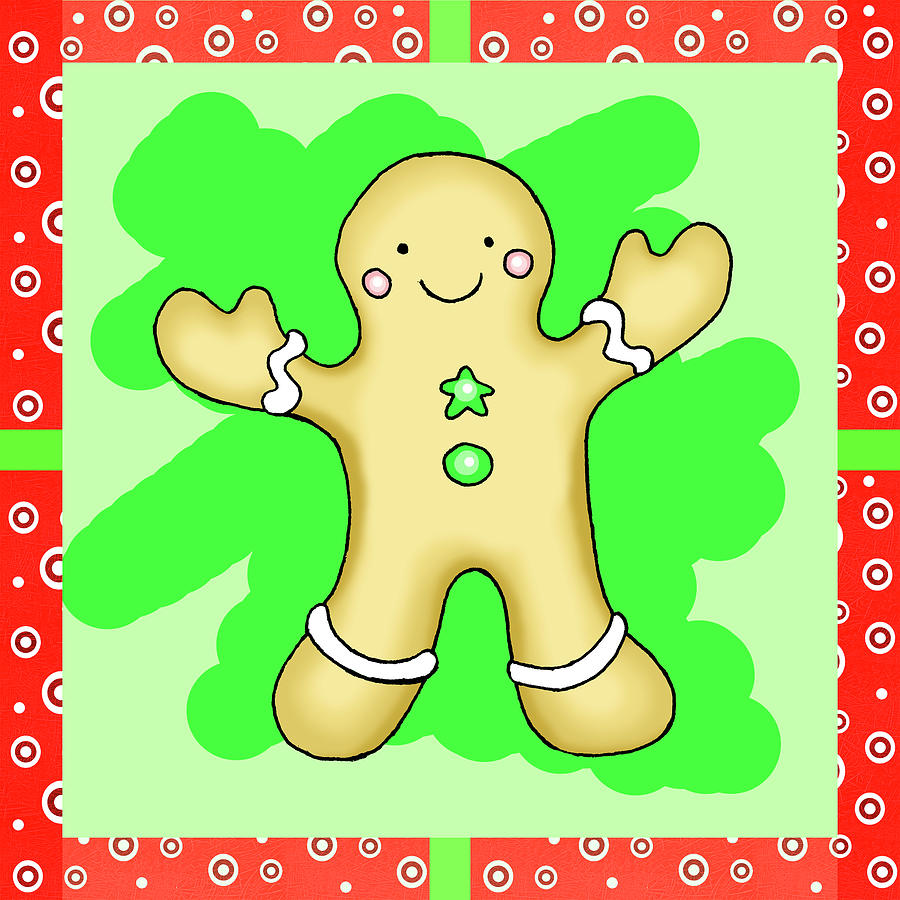 Christmas Mixed Media - Gingerbread Cookie by Valarie Wade