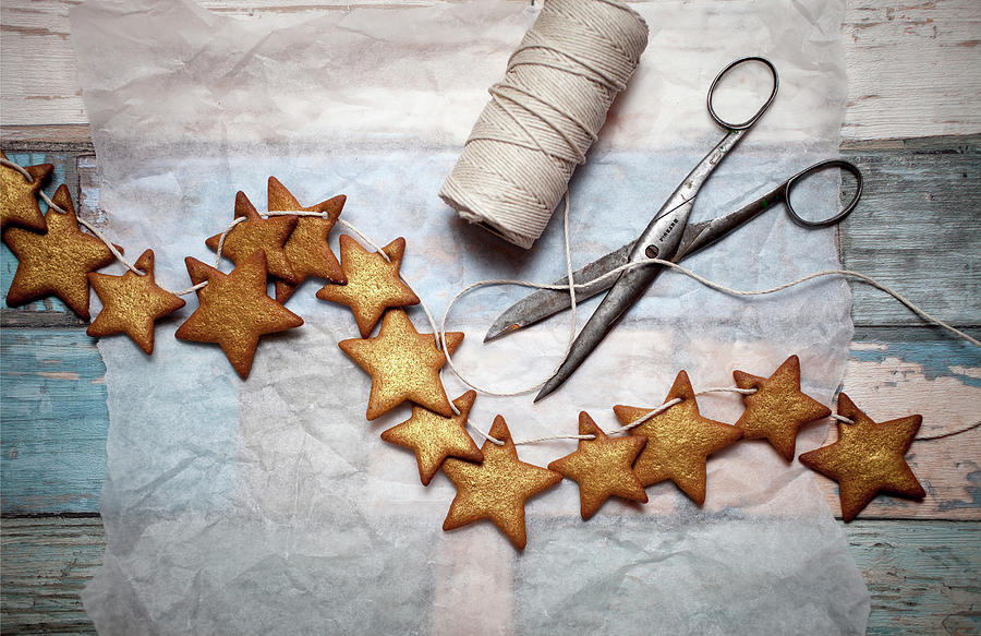 Gingerbread Cookies Decorated With Gold Dust Photograph by Kati Finell